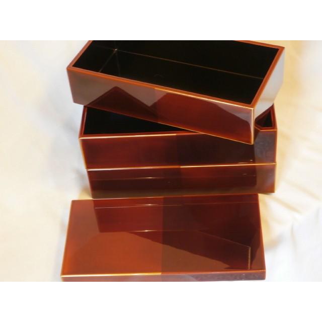 和食器 木製 お重 三段重箱 漆塗り 越前漆器 3段重箱 長角 越前塗り