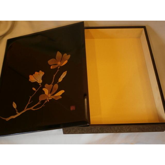 文箱 書類入れ 書類箱 A4判 こぶし 文庫 板蓋 黒塗り 11.0 会津漆器