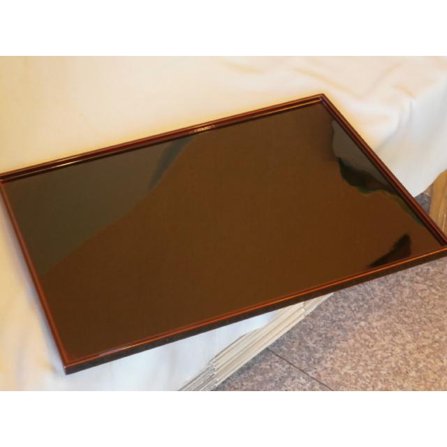 長角盆 木製 トレイ 越前漆器 越前塗り 長手盆 尺3寸 溜漆塗り 天然木