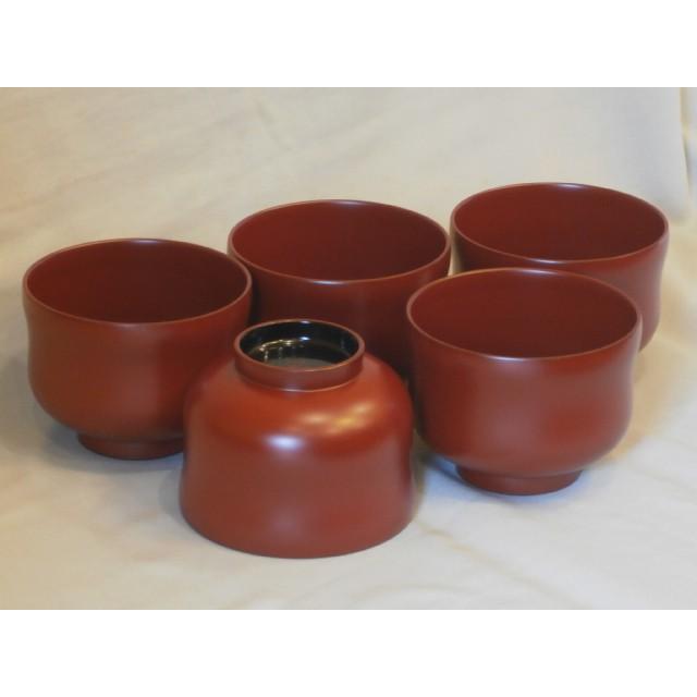 越前漆器 ひさご汁椀 溜 5客 【公式通販】