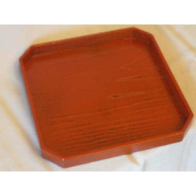 角盆 木製 越前漆器 越前塗り お盆 隅切 根来 小盆 トレイ 天然木