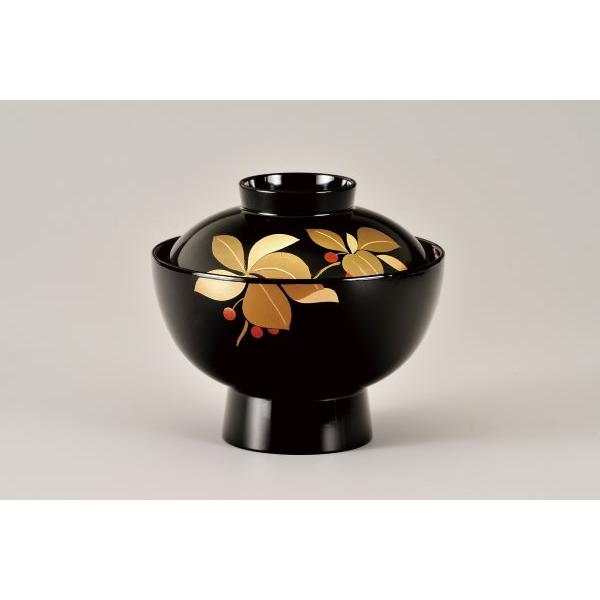 和食器 雑煮椀 煮物椀 蓋付き 1客 やぶこうじ 木粉 会津漆器 お好み椀