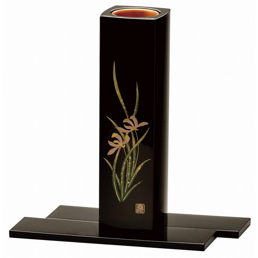 花瓶 花器セット 花生 華道具 蘭 溜塗 角型 会津漆器 会津塗り ギフト 内祝い 成人内祝い 結婚内祝い 新築祝い お返し