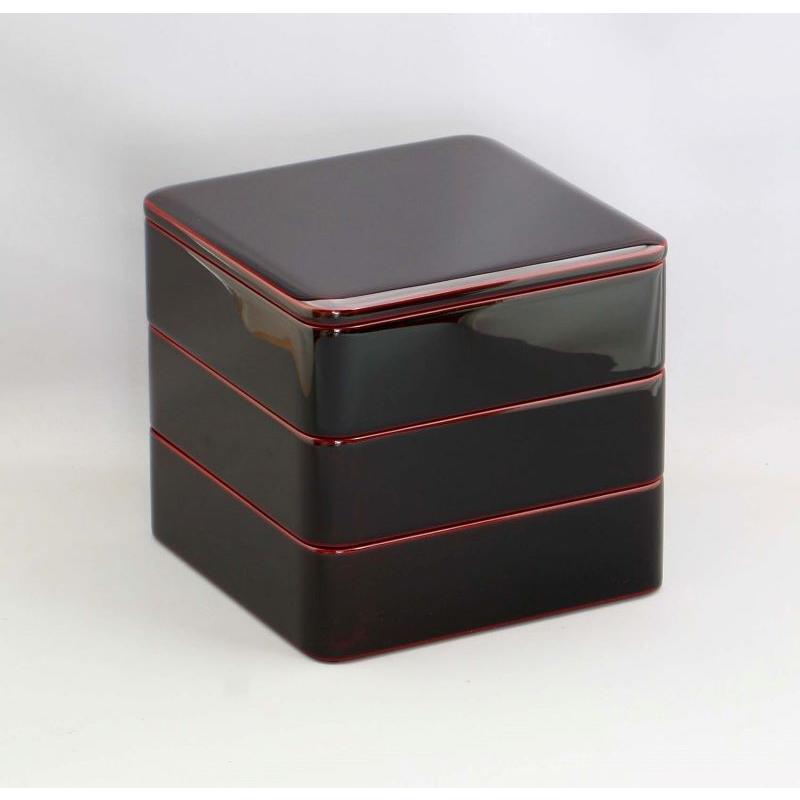 和食器 お重 三段重箱 5.5 溜内朱 漆塗り 木製 越前漆器 越前塗り