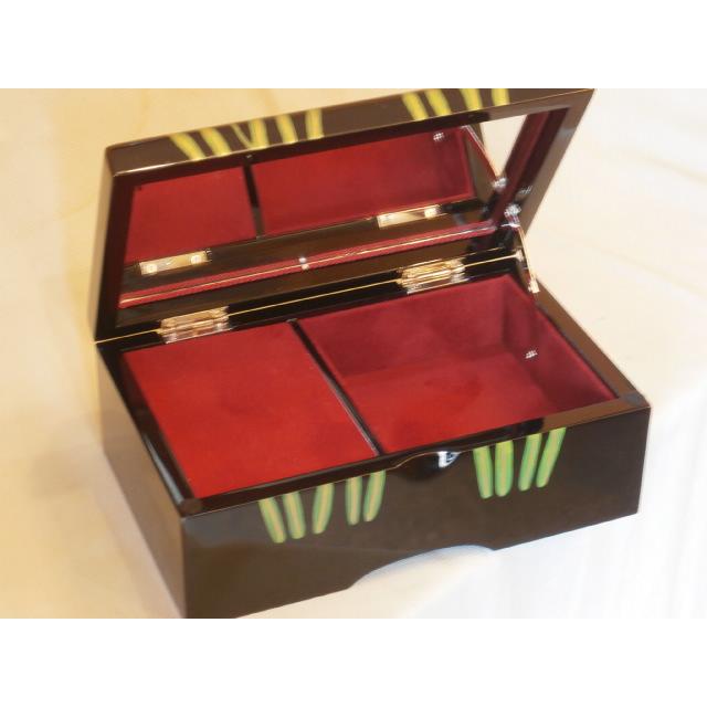 会津塗り漆器 鍵付きオルゴール 宝石箱 会津塗り漆器 鍵付きオルゴール