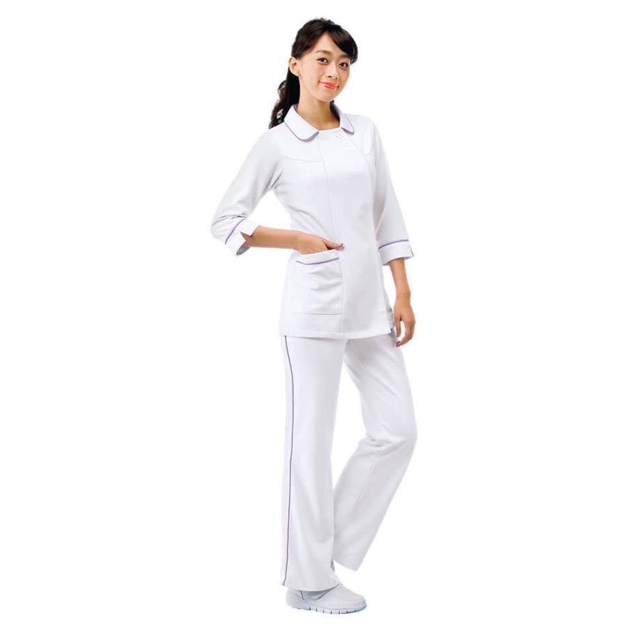 激安価格と即納で通信販売 白衣 女性 ナースウェア 後ろゴムパイピングパンツ 4l 5l Discoversvg Com