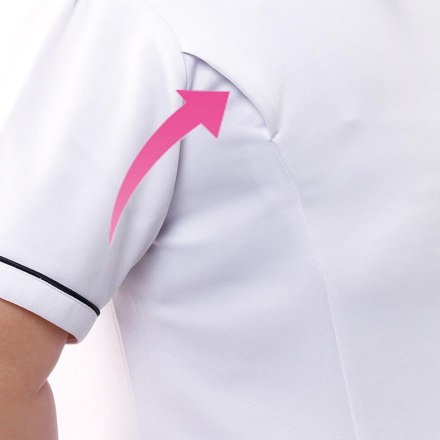 医療 ナース 看護 白衣 ユニフォーム 半袖 女性 大きいサイズ 白 吸汗速乾 アクティブストレッチ・ネオ ゆったり配色ジャケット(7L〜10L) 制服、作業服 医療 ナース 看護 白衣 ユニフォーム 半袖 女性 大きいサイズ 白 吸汗速乾 アクティブストレッチ・ネオ ゆったり配色ジャケット(3L〜6L)