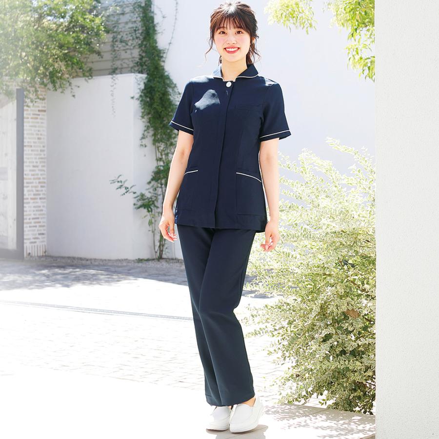 医療 ナース 看護 ナースリーエアリーテクスチャー 白衣 レディース 女性 配色パイピングジャケット 通販 医療 ナース 看護 白衣 ユニフォーム 女性 レディース かわいい おしゃれ ナースリーエアリーテクスチャー 花ロールカラージャケット(7分袖)
