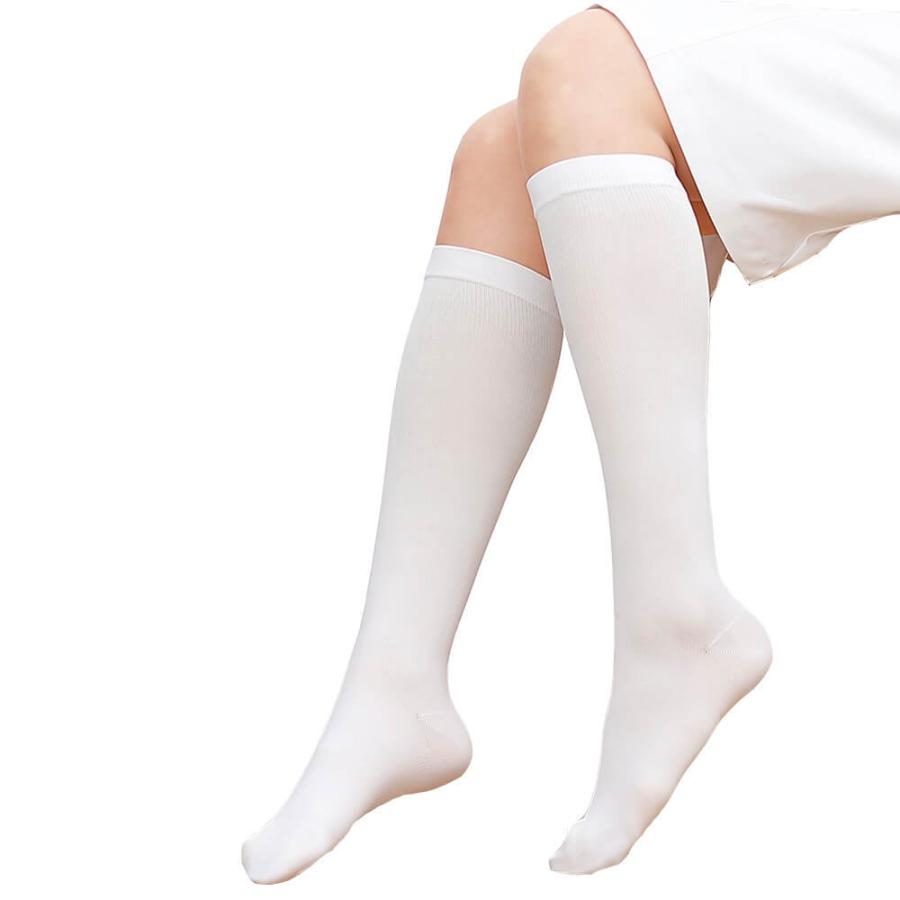 医療用 白 ソックス 看護 介護 病院 靴下 ナース 女性 薄手 ぴったりフィット着圧ハイソックス 1足 看護師通販ナースリーpaypayモール 通販 Paypayモール