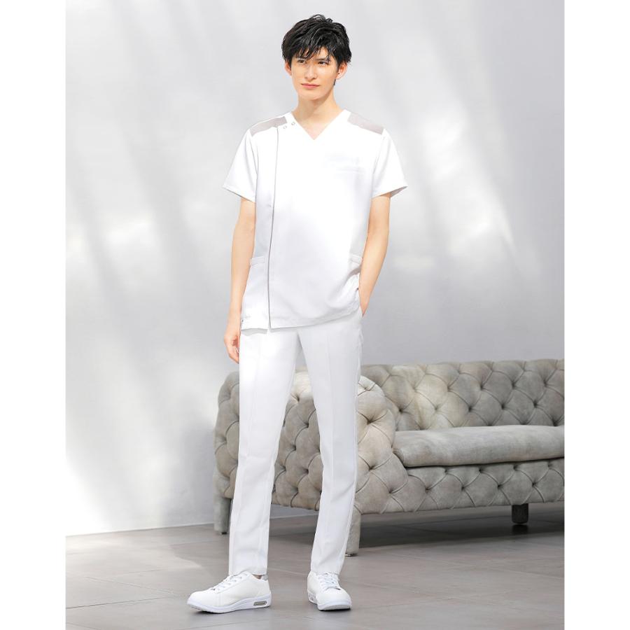 【未使用】ebure　コットンノースリーブプルオーバー　ホワイト ナースリー（NURSERY） 爆買 医療 ナース 看護 白衣 ユニフォーム 前