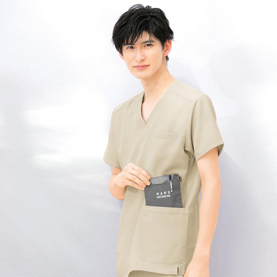【未使用】ebure　コットンノースリーブプルオーバー　ホワイト ナースリー（NURSERY） 爆買 医療 ナース 看護 白衣 ユニフォーム 前