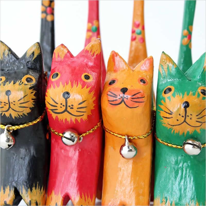 ロングテイルキャット4個セット ネコ ねこ バリ猫 置物 飾り ロングテイルキャット4個セット ネコ ねこ バリ猫 置物 飾り