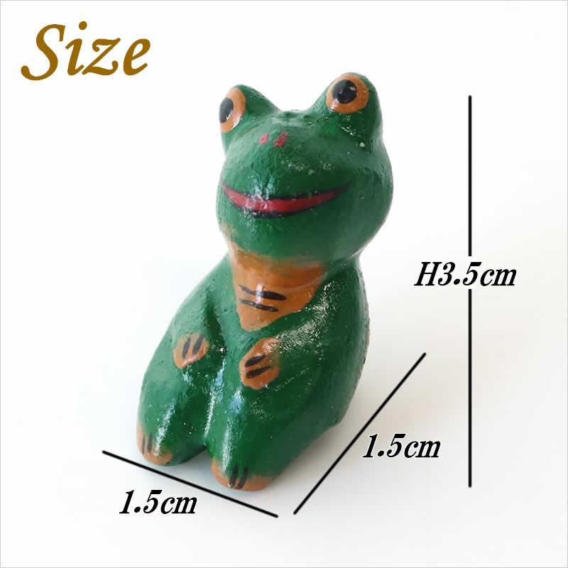 ねこ かえる ミニお座りアニマル 5個セット 置物 飾り 木彫 バリ ネコ