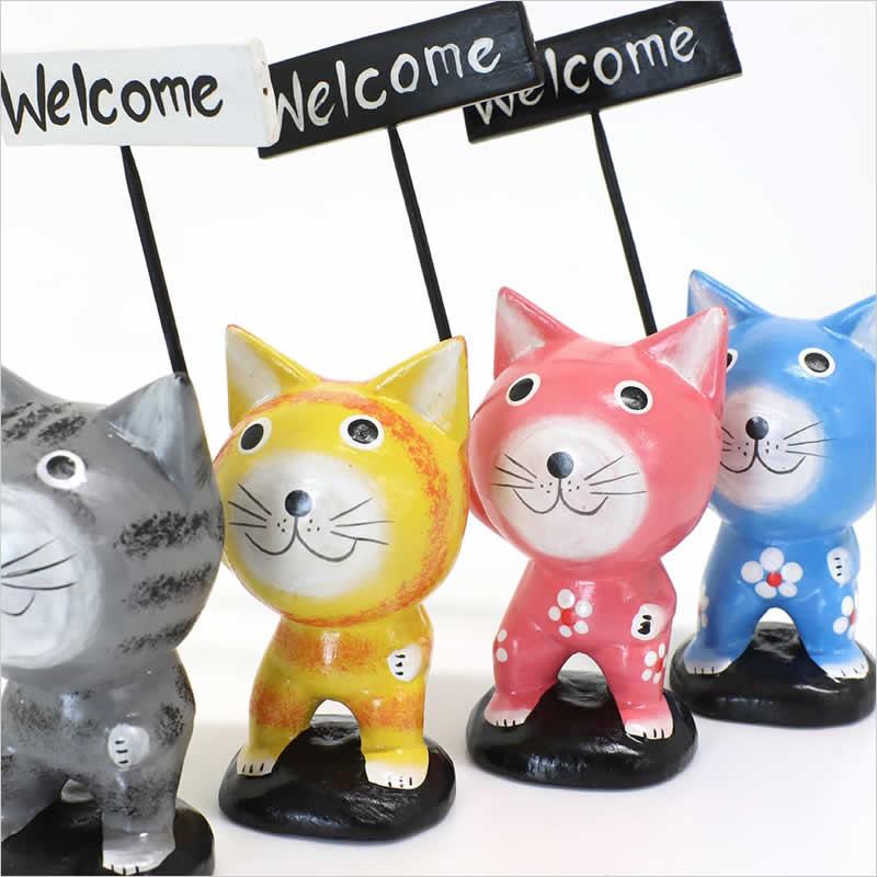 猫雑貨 かわいい ウェルカムボード ネコS ネコ ねこ バリ猫 ウエルカム