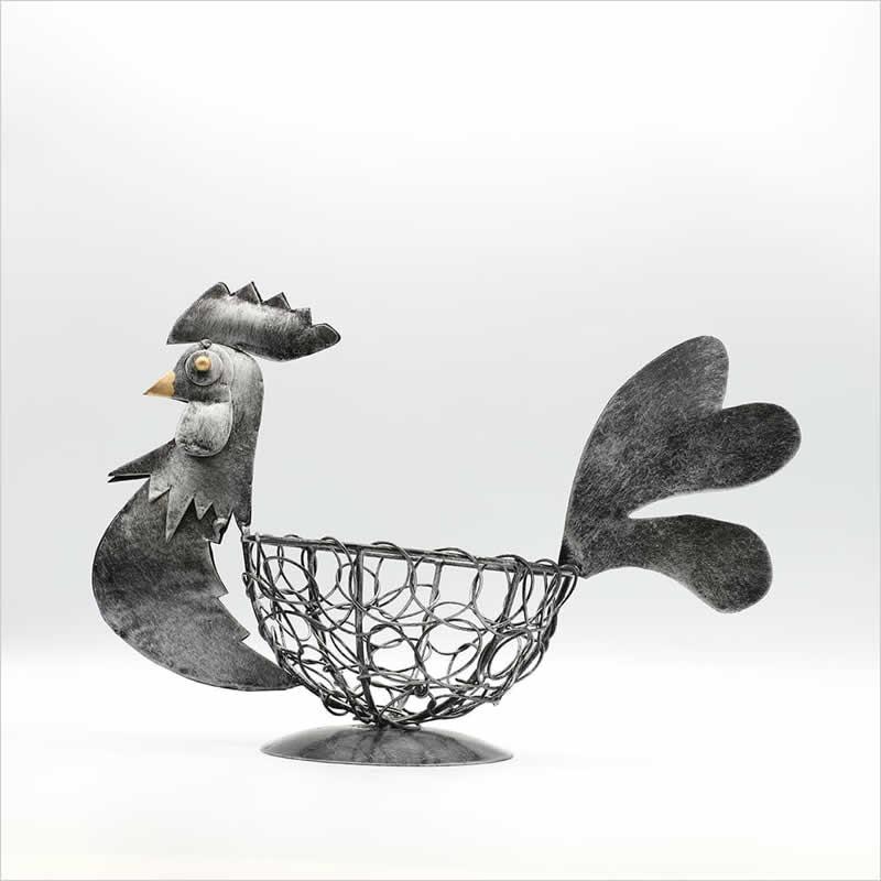 ブリキ ニワトリ ワイヤートレイ L トレー かご バスケット カゴ 鳥
