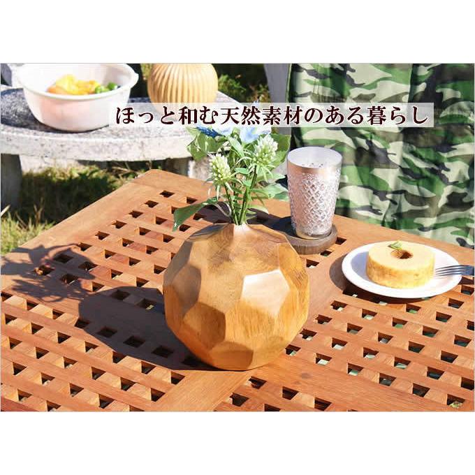 マンゴーウッド フラワーベース ダイヤモンド 木製 ウッド 木 花瓶