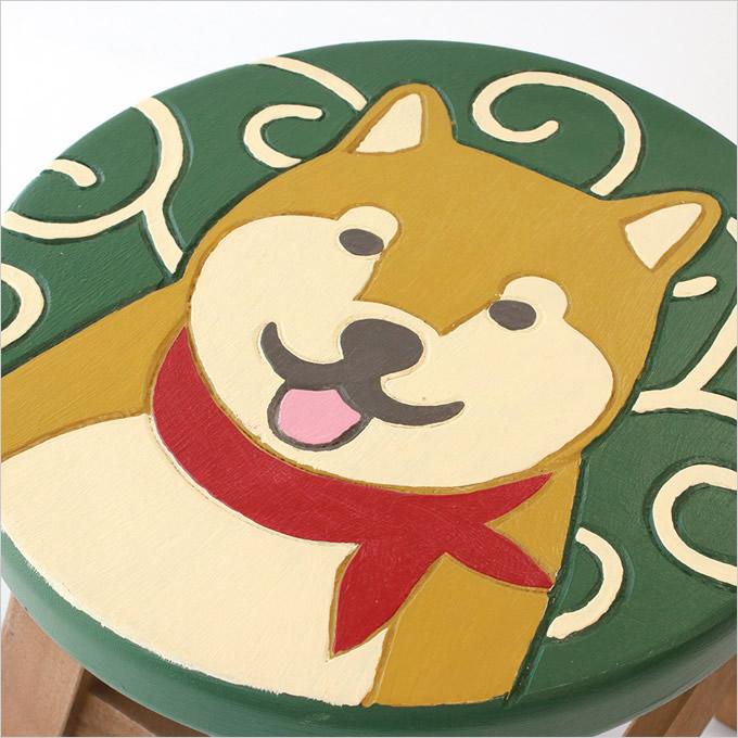 木製スツール 柴犬 ウッドスツール スツール 柴犬 木製 天然木 丸椅子