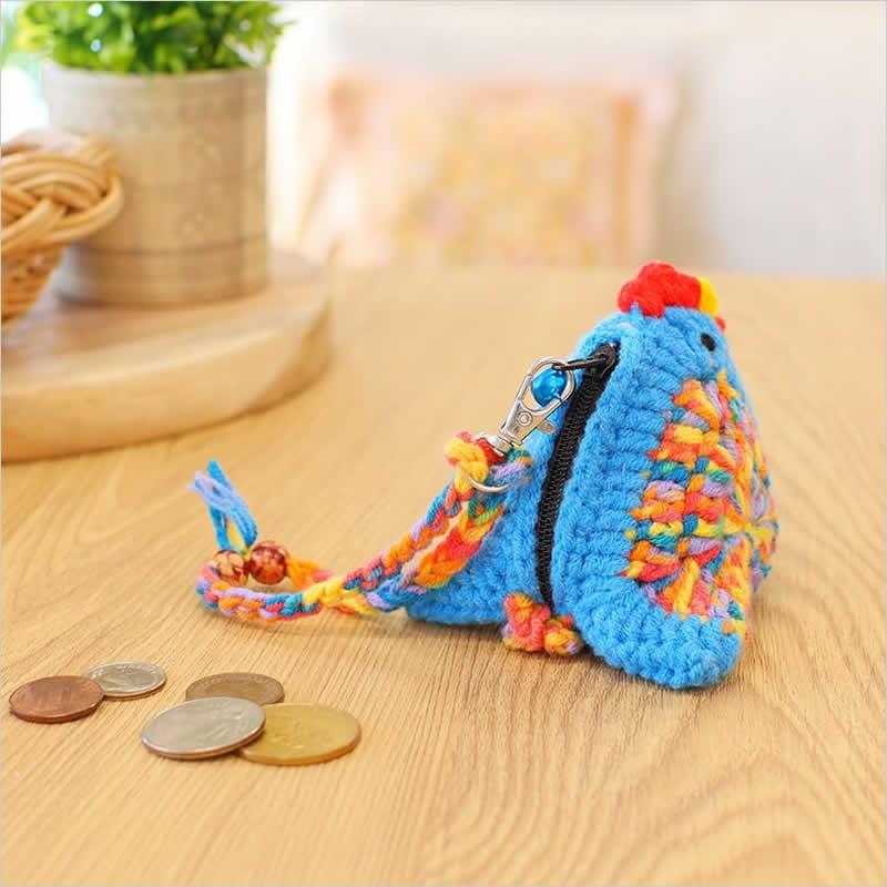 編みぐるみ ニワトリ にわとり ポーチ アニマル 小銭入れ パース