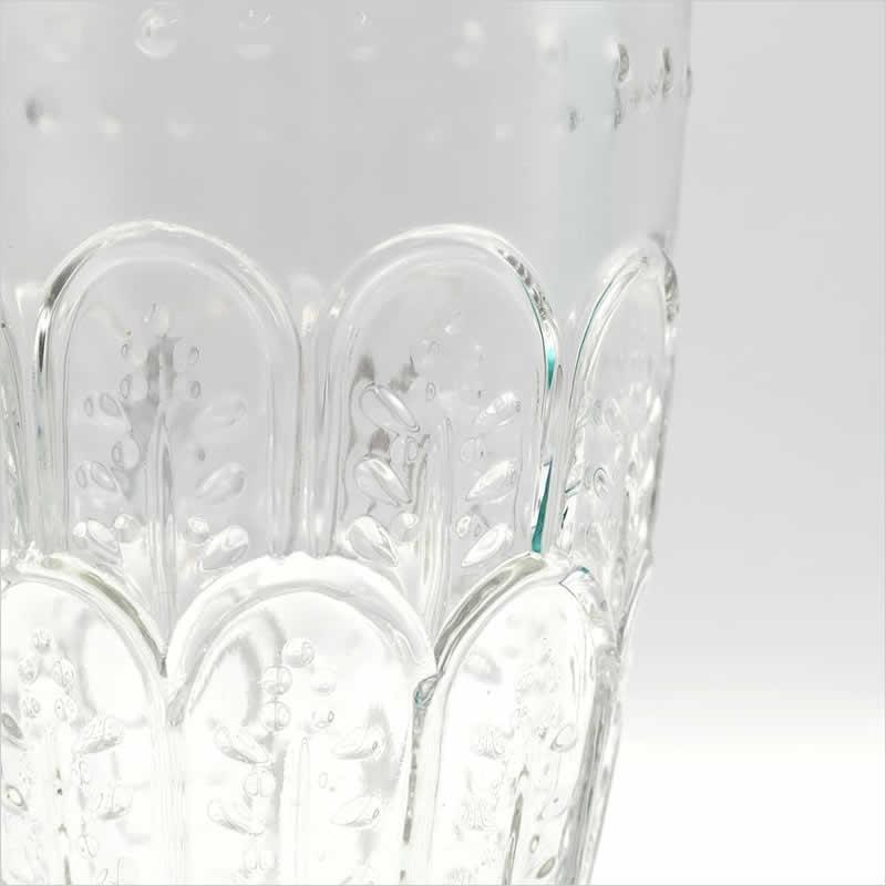 エンボスグラス トール 食器 皿 レトロ グラス コップ ガラス テーブル