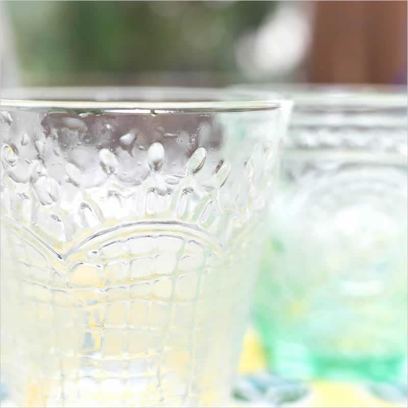 エンボスグラス 食器 レトロ グラス コップ ガラス テーブルウエア