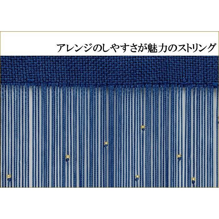 のれん ストリングのれん ビーズ付き ストリングカーテン 紐のれん 間仕切り アジアン雑貨 ネイビー/ライトブルー｜nusa｜02