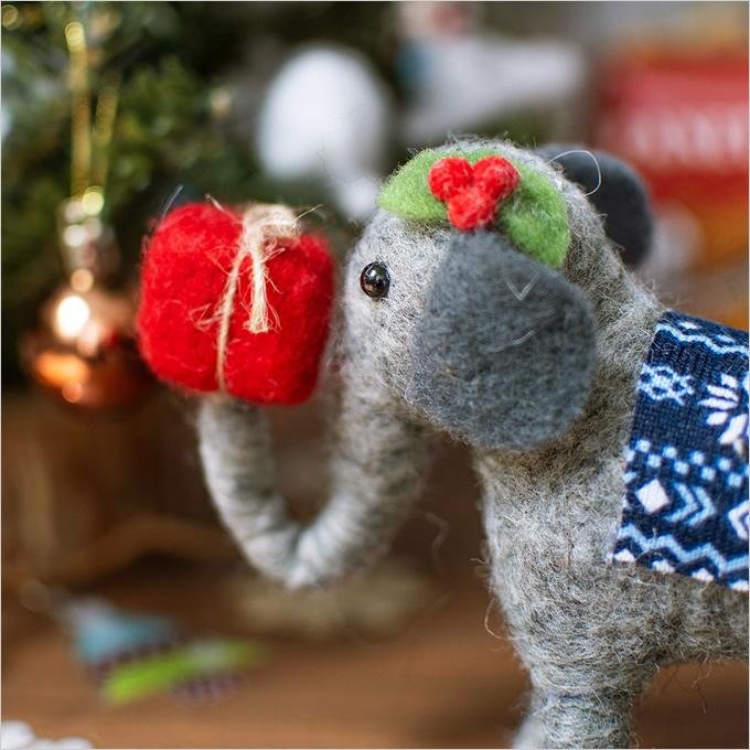 フェルト アニマル エレファント ぞう ゾウ 象 動物 クリスマス Xmas