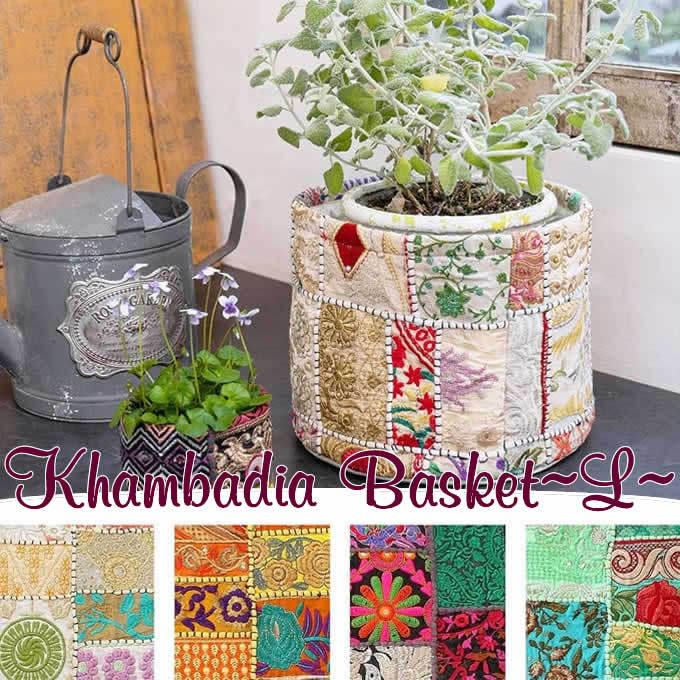 カンバディアパッチ バスケットL 小物入れ 収納 プランターカバー