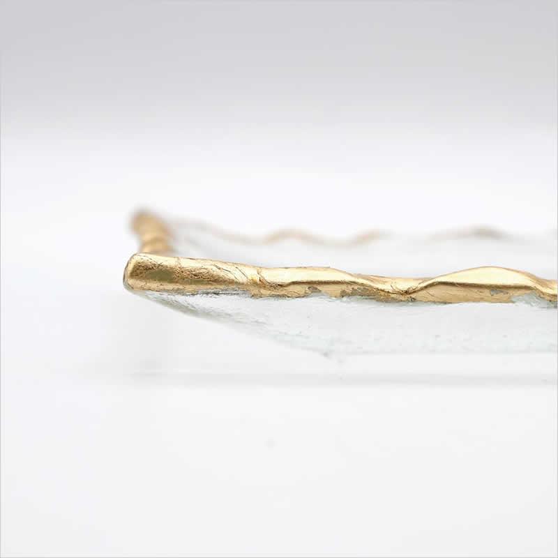 ゴールドリムガラストレイ トレイ トレー ガラス プレート 皿