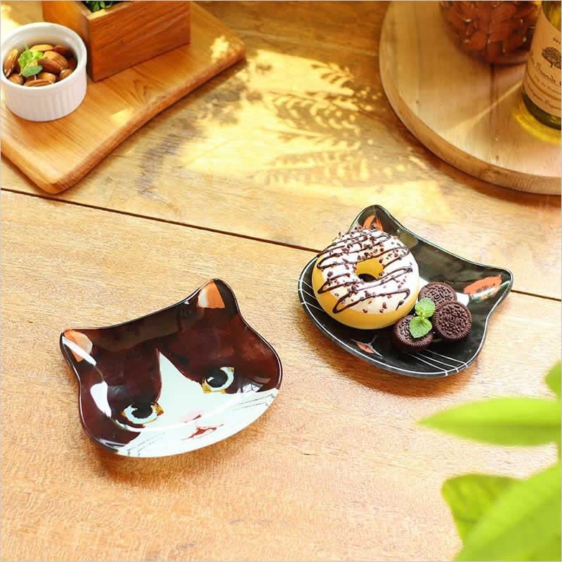 ガラスミニプレート キャット 食器 皿 小皿 プレート 小物入れ 飾り