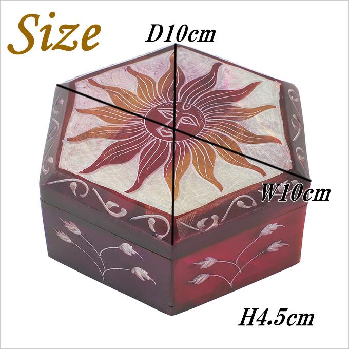 古美術 六角形 小物入れ 鍵付き 【公式通販】