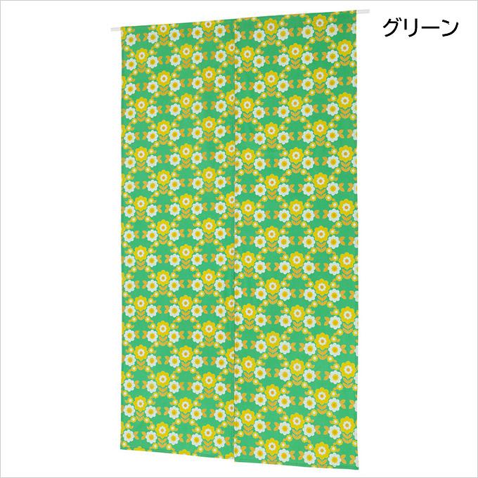 のれん レトロフラワー おしゃれ かわいい 花柄 フラワー レトロ POP