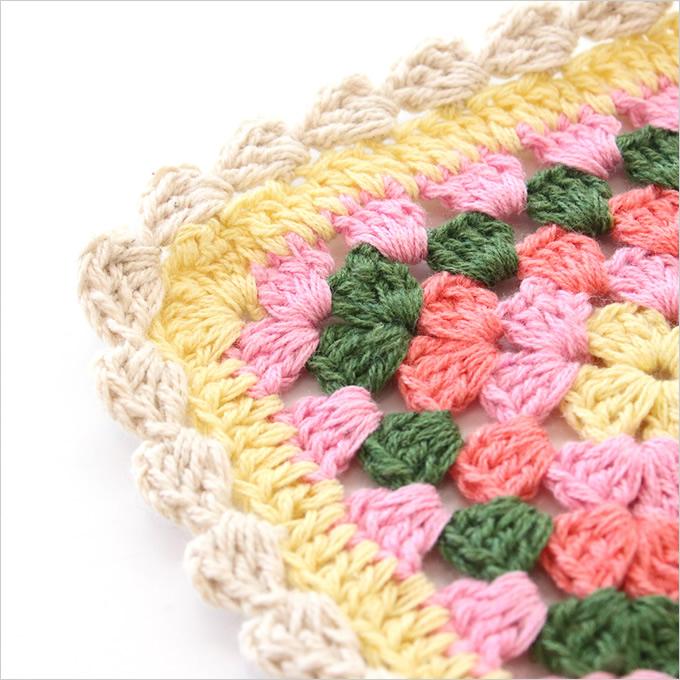 コースター ガーデンクロシェット かぎ針編み クロシェ編み 花柄