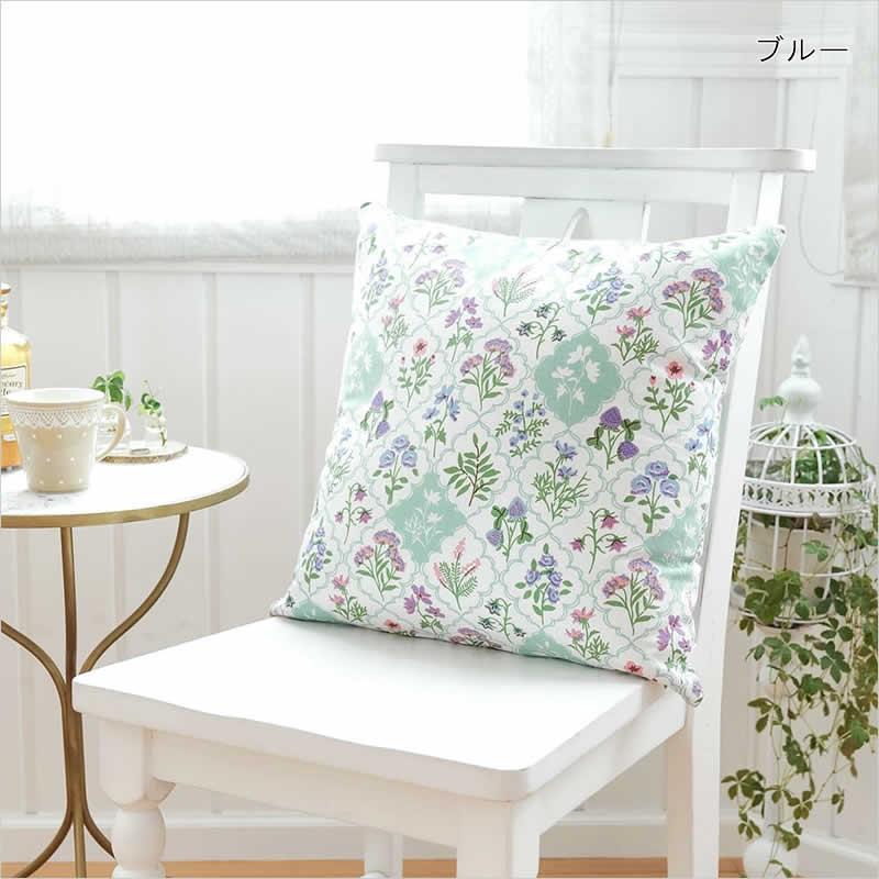 クッションカバー レースフラワー 45×45cm 北欧 フラワー 花柄 小花
