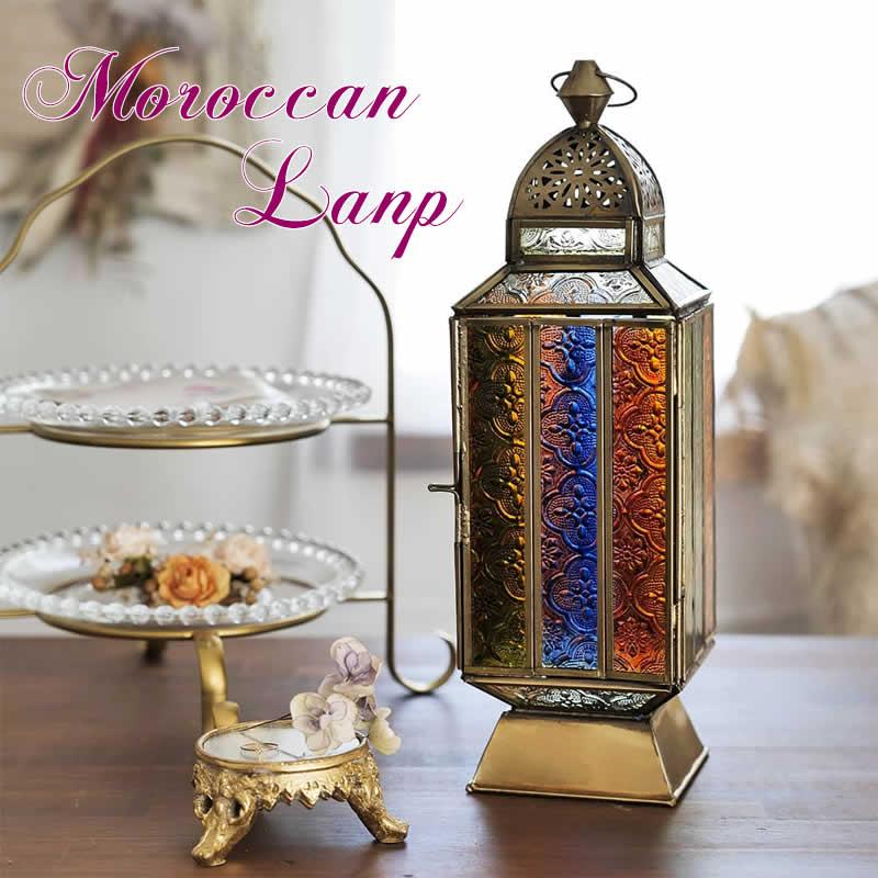 フロアランプ アジアン ガラス ブルー 間接照明 モロッカン バリ