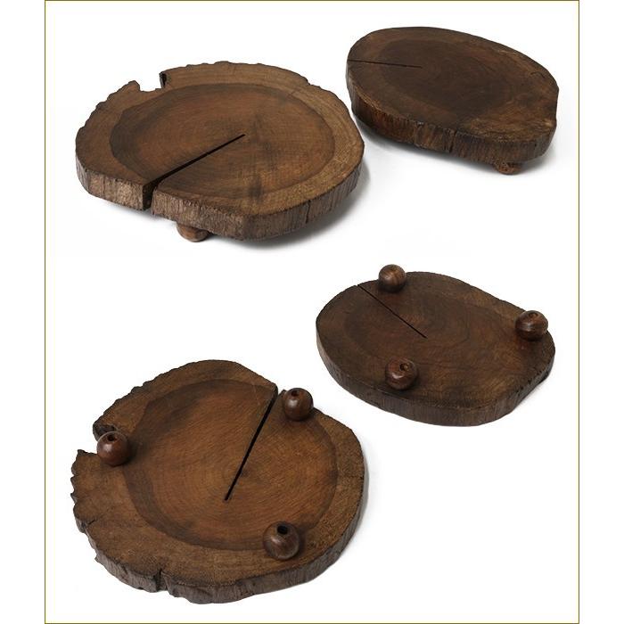 チーク ステージトレイ 輪切り アジアン雑貨 置物 小物入れ トレイ