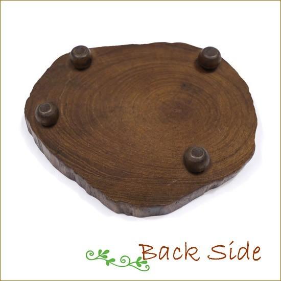 チーク ステージトレイ 輪切り アジアン雑貨 置物 小物入れ トレイ
