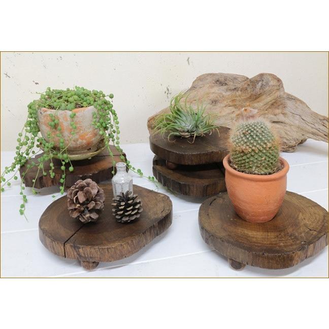 チーク ステージトレイ 輪切り アジアン雑貨 置物 小物入れ トレイ