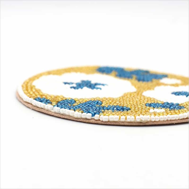 ビーズコースター 刺繍柄 東欧 レトロ カラフル コースター キヨフ