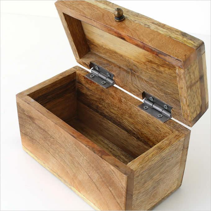 ボヘミアンタイル木製ボックス 小物入れ アジアン雑貨 木製 宝箱