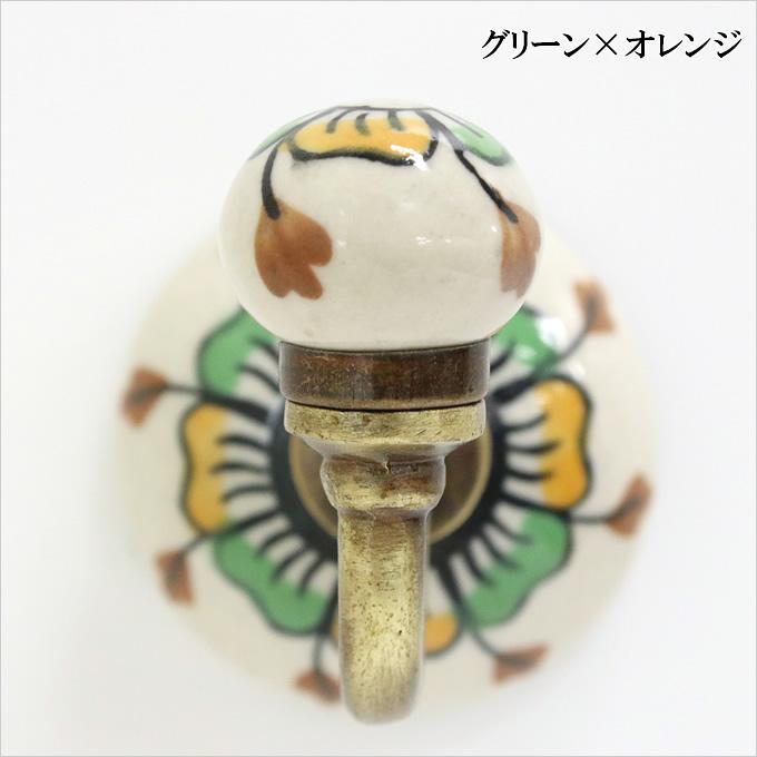 フック ラウンド 陶器 タイル 壁 アンティーク ボヘミアンタイル