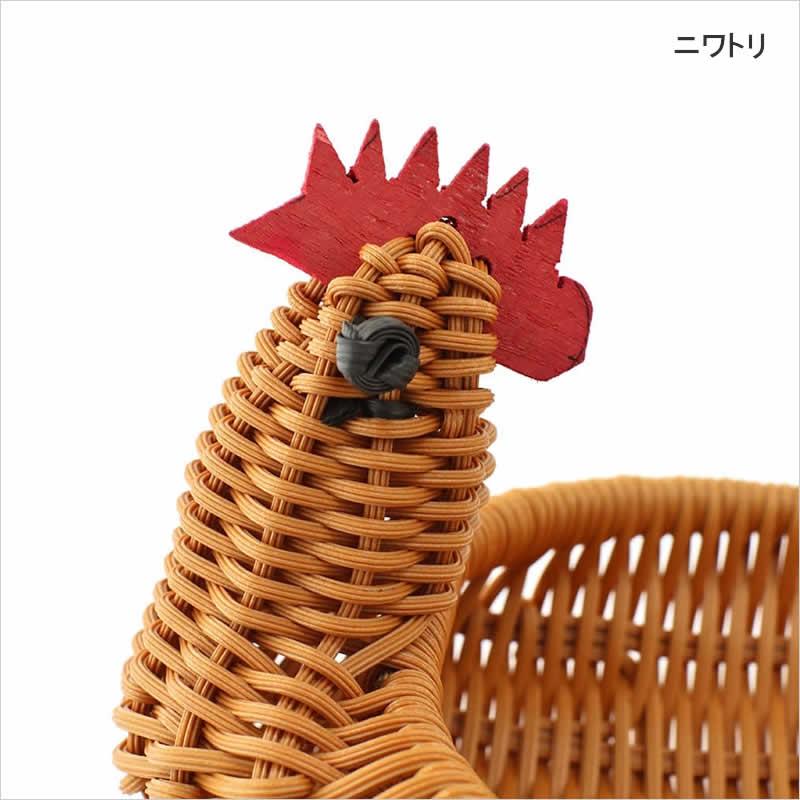 PPバスケット アニマル ダック うさぎ ゾウ ニワトリ かご トレイ 小物