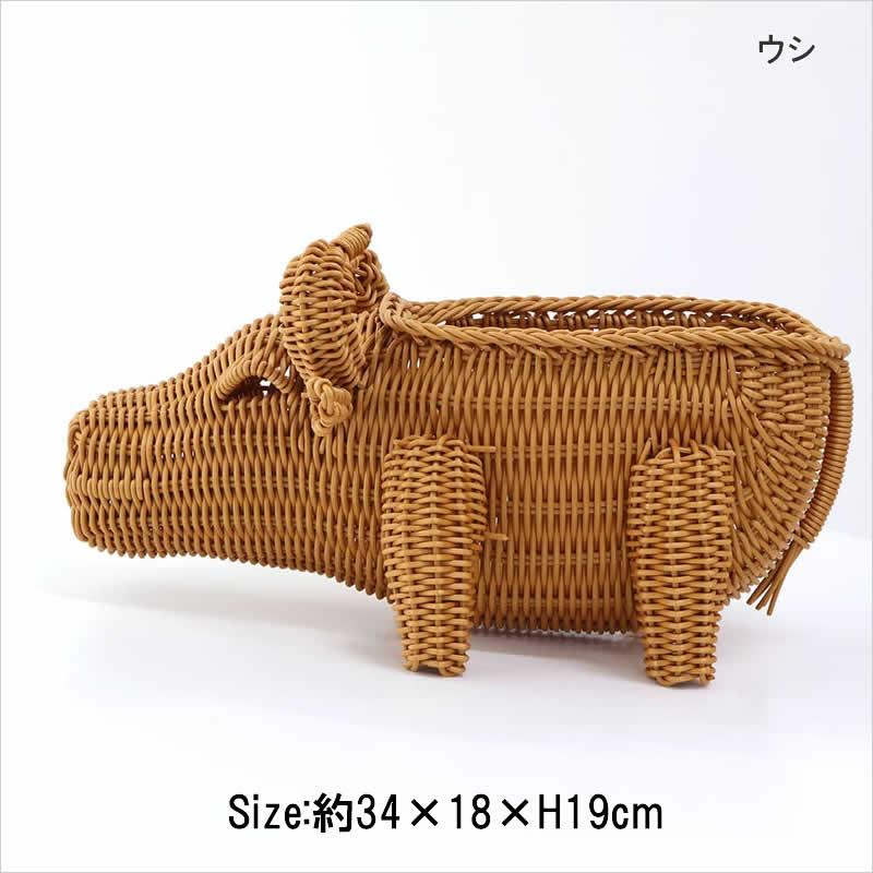 PPバスケット アニマル バスケット かご トレイ 小物入れ 洗える 動物