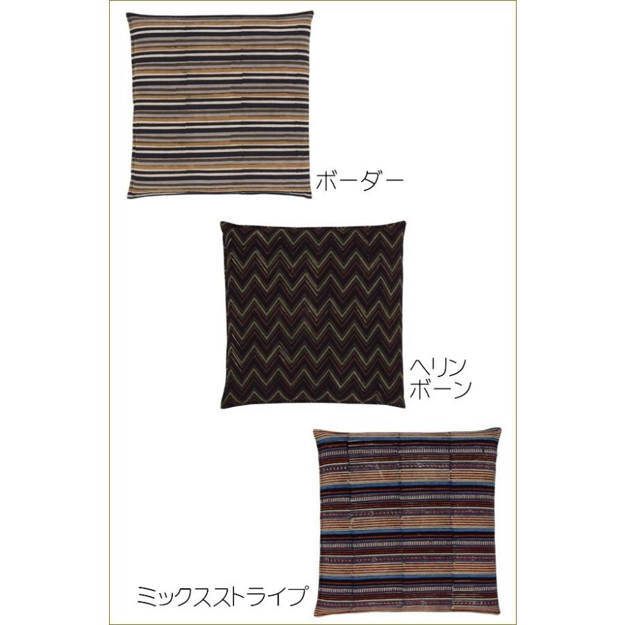 座布団カバー 約57×59cm クッションカバー ブロックプリント