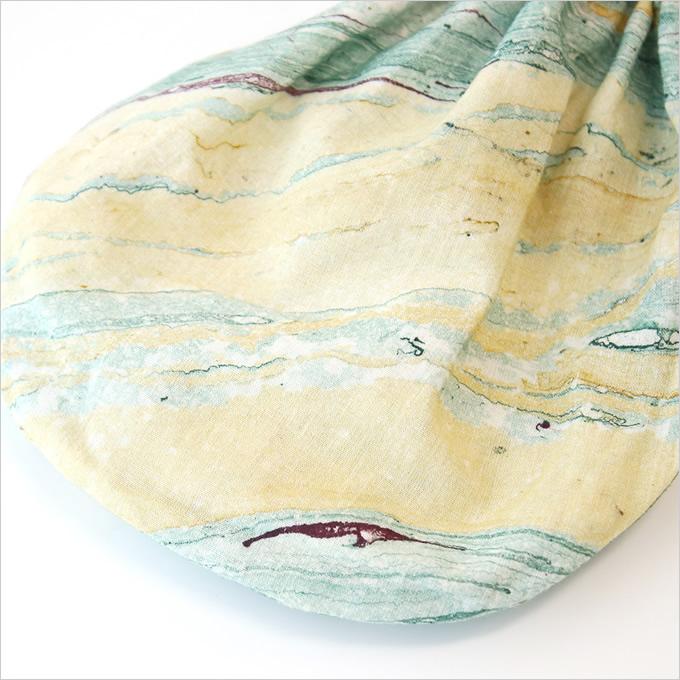 まるころ巾着 マーブルプリント ポーチ 巾着 収納 軽い 軽量 手作り