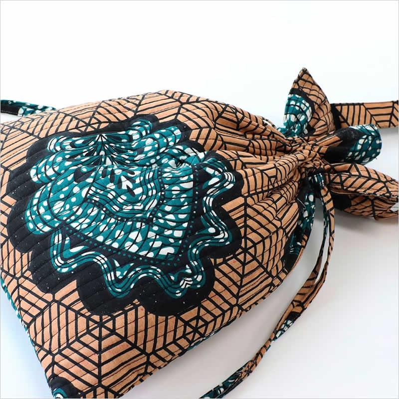 バッグ キルト巾着 アフリカンプリント トートバッグ アフリカン