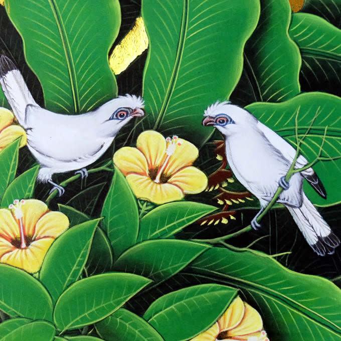 バリ絵画 鳥 アジアン雑貨 インテリア 花鳥風月 プンゴセカン バリ絵画 鳥 アジアン雑貨 インテリア 花鳥風月 プンゴセカン
