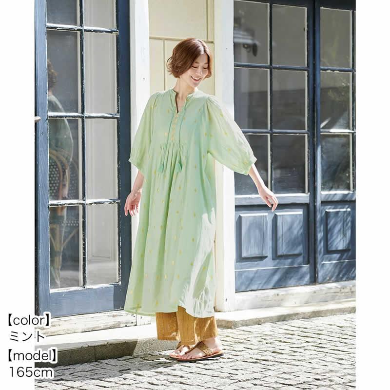美品　shantii シャンティ　リネン　プルオーバー　日本製 Shanti シャンティシャンティ ワンピース リュミエール レディース