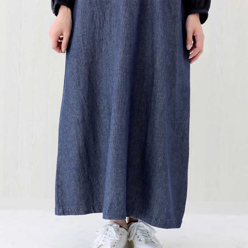 PORINA ポリーナ ジャンパースカート デニムエンブ インディゴ デニム