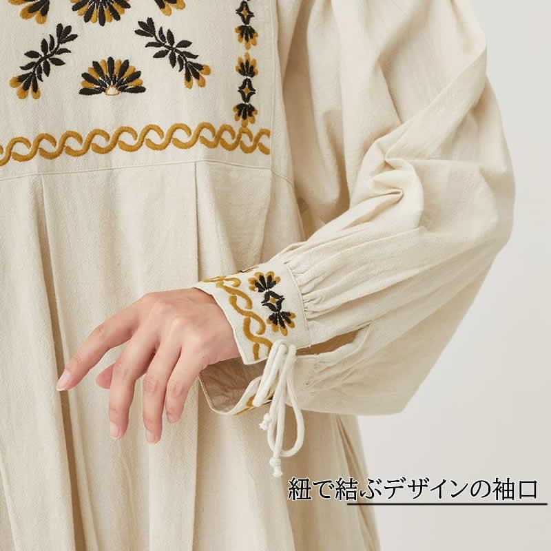 Shanti ワンピース クリンプ レディース ロングチュニック コットン 東