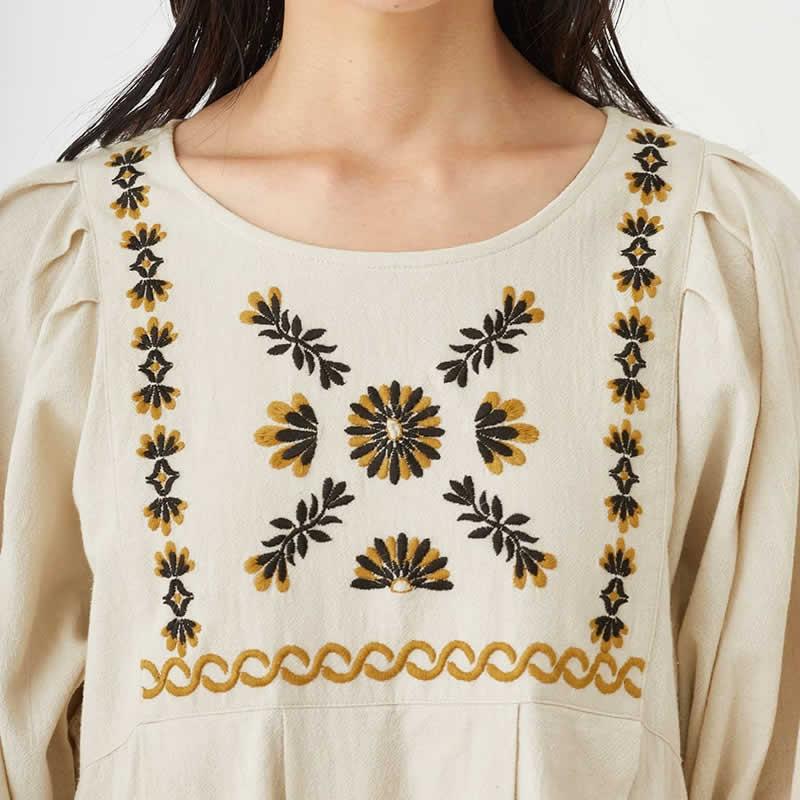 Shanti ワンピース クリンプ レディース ロングチュニック コットン 東